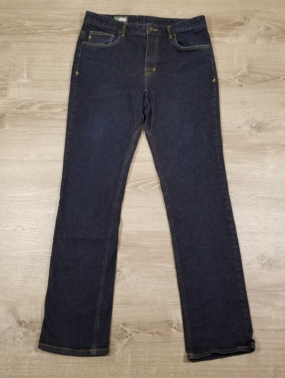 Stio Mens Rivet Jeans Dark Wash Organic Cotton Stretch Denim Pants 35L 35x34